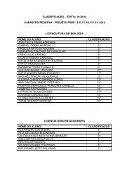 classificados edital 01/2013