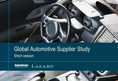 Global Automotive Supplier Study 2010 - Roland Berger