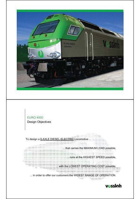 The locomotive EURO4000: Æ Introduction Æ Euro 4000 - Unife