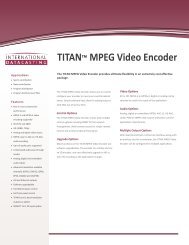 TITAN MPEG Video Encoder Datasheet