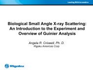 Biological Small Angle X-ray Scattering: An Introduction to the ...