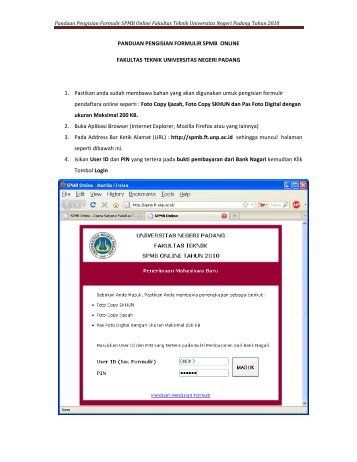 Panduan Pengisian Formulir - SPMB Online - Universitas Negeri ...