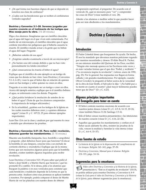 Doctrina y Convenios e Historia de la Iglesia - Seminaries ...