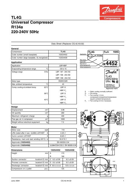 TL4G Universal Compressor R134a 220-240V ... - Yeniiletisim.com.tr