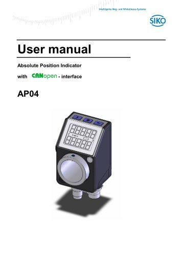 AP04 User manual CANopen - SIKO Products