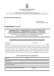 Modulo richiesta tariffe agevolate servizi infanzia a.s. 2011-2012