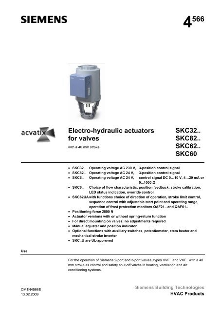 Siemens Electro Hydraulic Actuator SKB32.51（1PCS） New Siemens Electro-hydraulic actuator SKB32.51 one year warranty