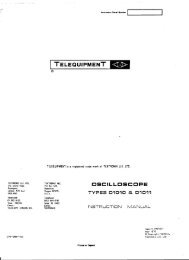 Telequipment Manual for D1010 & D1011