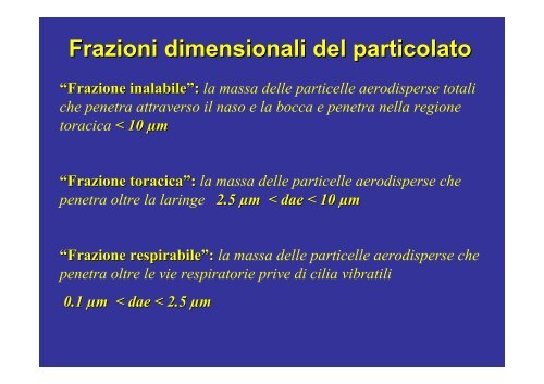 Effetti a breve e a lungo termine dell'inquinamento atmosferico sulla ...