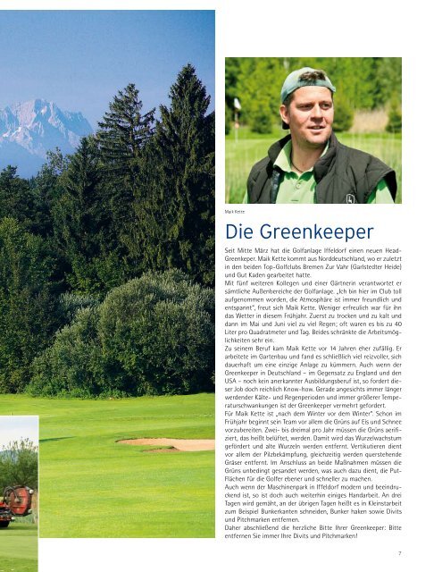 Gesund Golfen - Golfplatz Iffeldorf