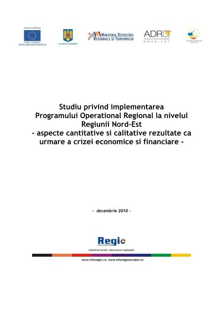 Studiu privind implementarea POR in Regiunea Nord-Est - Fonduri ...