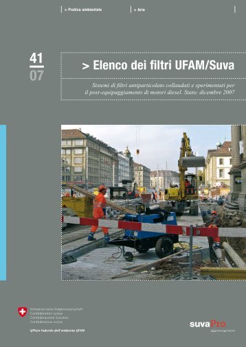 Elenco dei filtri UFAM/Suva - Pirelli EcoTechnology