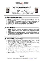 Technisches Merkblatt - MEM Bauchemie GmbH
