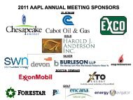 2011 aapl annual meeting sponsors - American Association of ...