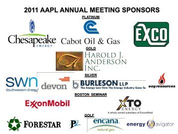 2011 aapl annual meeting sponsors - American Association of ...