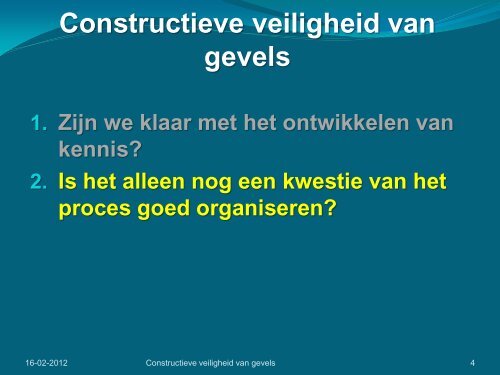 Constructieve veiligheid van gevels - SBR