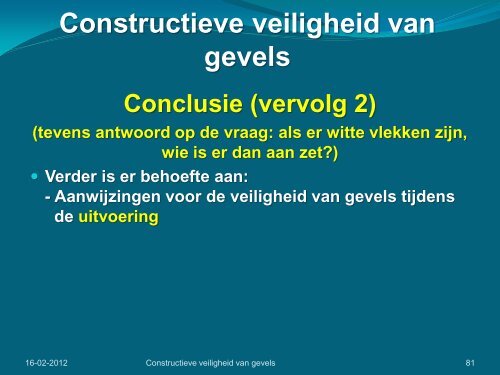 Constructieve veiligheid van gevels - SBR