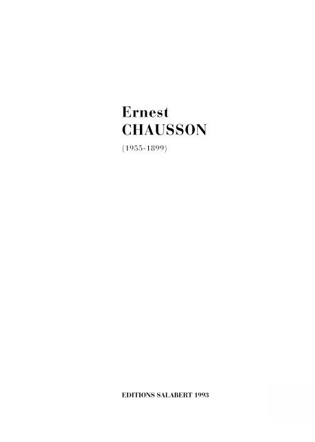 Ernest CHAUSSON - durand-salabert-eschig