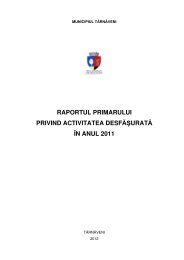 raportul primarului privind activitatea desfÄÅuratÄ Ã®n anul 2011