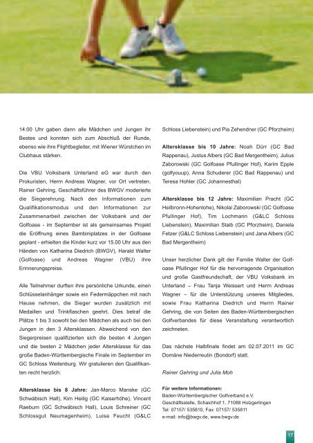 Driver 2 / 2011 als pdf - beim Golfclub - Bad Rappenau eV