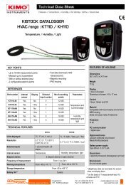 KIMO Instruments Datenlogger Datalogger Enregistreur