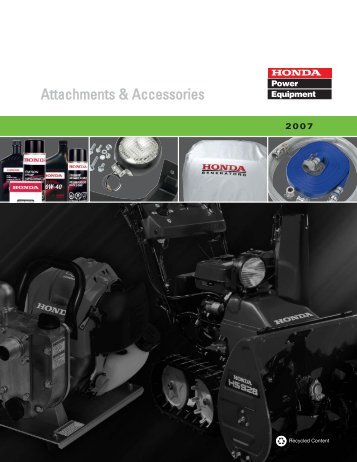 Attachments & Accessories - Honda Power Equipment