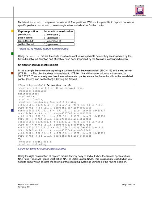 How to use fw monitor