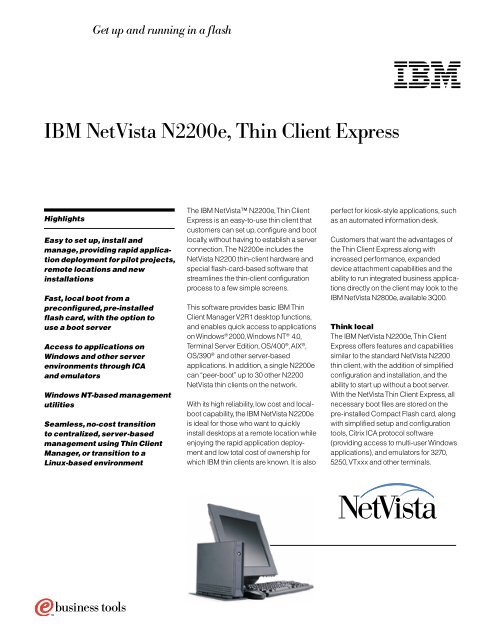 IBM NetVista N2200e, Thin Client Express