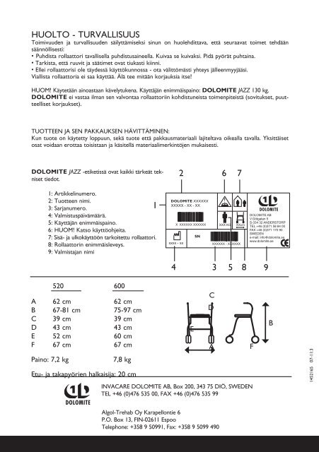 Jazz kÃ¤yttÃ¶ohje.pdf - Algol-Trehab Oy