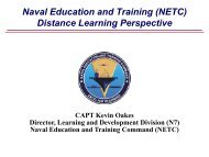 Naval Education and Training (NETC) Distance Learning Perspective