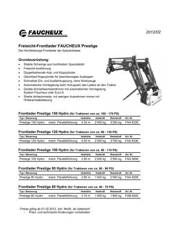 2012/02 Freisicht-Frontlader FAUCHEUX Prestige - Fim AG