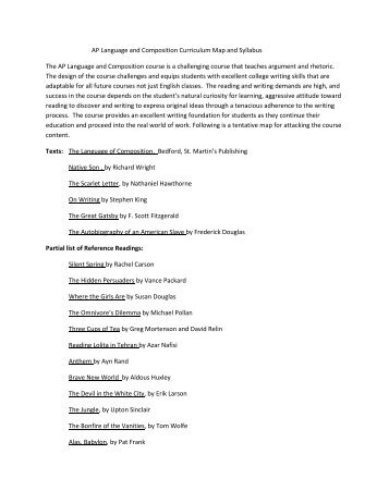 AP Language and Composition Curriculum Map and Syllabus The ...