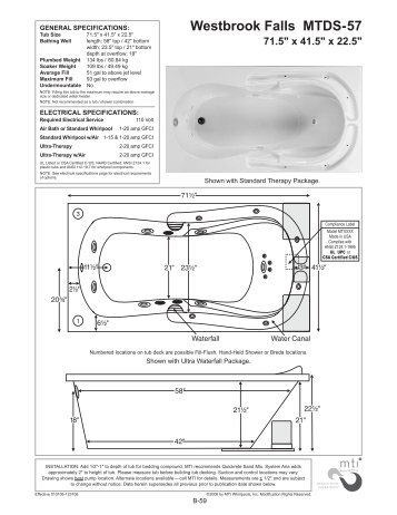Westbrook Falls MTDS-57 71.5" x 41.5" - Designer Plumbing