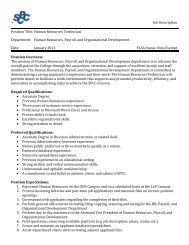 + Job Description Position Title: Human Resources Technician ...