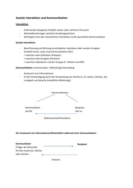 Soziale Interaktion und Kommunikation