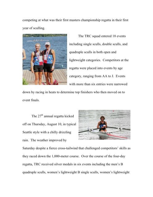 Texas Rowing Center Family Medaled in Six Events at 2006 ...