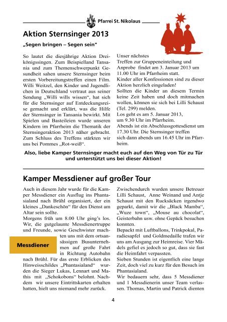 Pfarrbrief Weihnachten 2012 - St. Nikolaus Kamp-Bornhofen