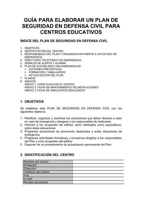 guÃ­a para elaborar un plan de seguridad en defensa civil - Indeci