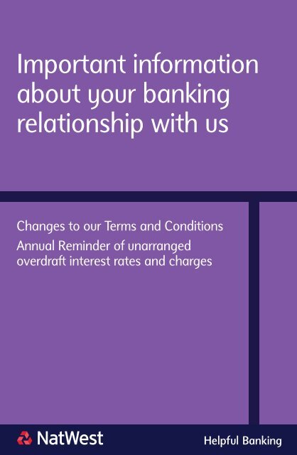 Important information about your banking relationship with ... - NatWest