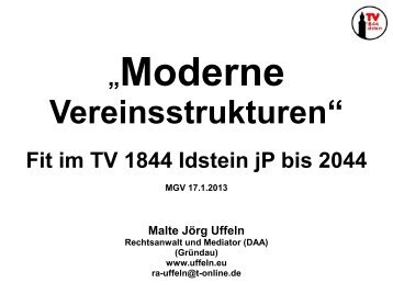 Moderne Vereinsstrukturen - TV Idstein