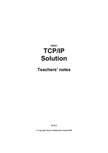 TCP/IP Solution Teachers' notes - ELEKTOR.nl