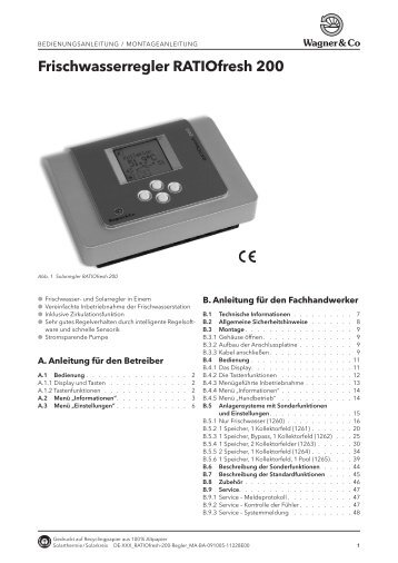 Frischwasserregler RATIOfresh 200 - Gerenda Solar