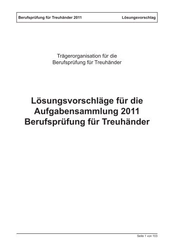 Lösungsvorschläge 2011 - treuhandbranche.ch