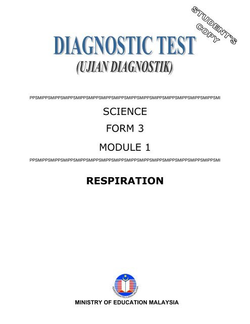 SCIENCE FORM 3 MODULE 1 RESPIRATION