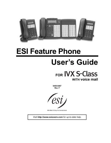 ESI Feature Phone User's Guide - Integrated Telephone Systems Of ...