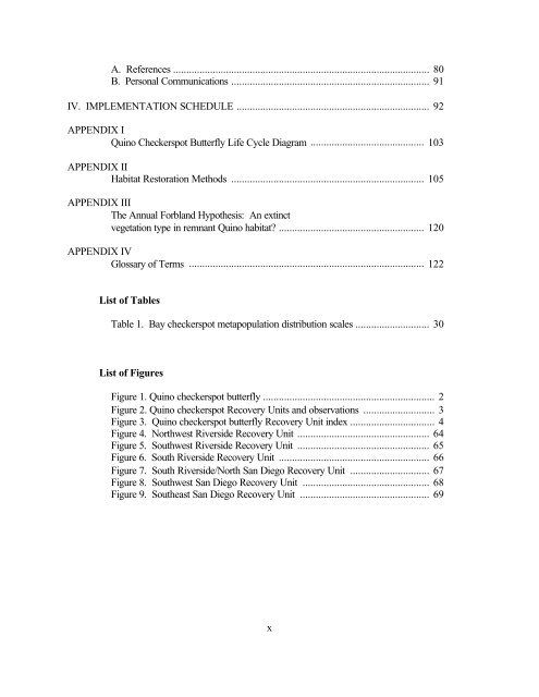 Outline of Quino Recovery Plan - The Xerces Society