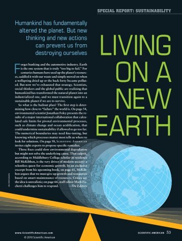 Special Report: Living on a New Earth