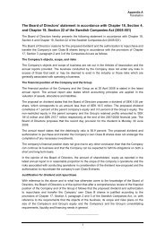 The Board of Directors' statement in accordance with ... - Sectra
