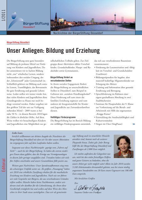 Newsletter 1/2011 - BÃ¼rgerStiftung DÃ¼sseldorf