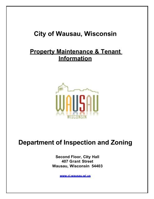 RESIDENTIAL RENTAL INSPECTION PAMPHLET ... - City of Wausau